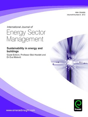 cover image of International Journal of Energy Sector Management, Volume 6, Issue 2